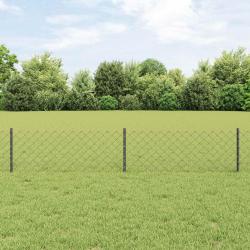 Cl&ocirc;ture grillag&eacute;e avec poteau 10 x 0,4 m Acier recouvert de PVC