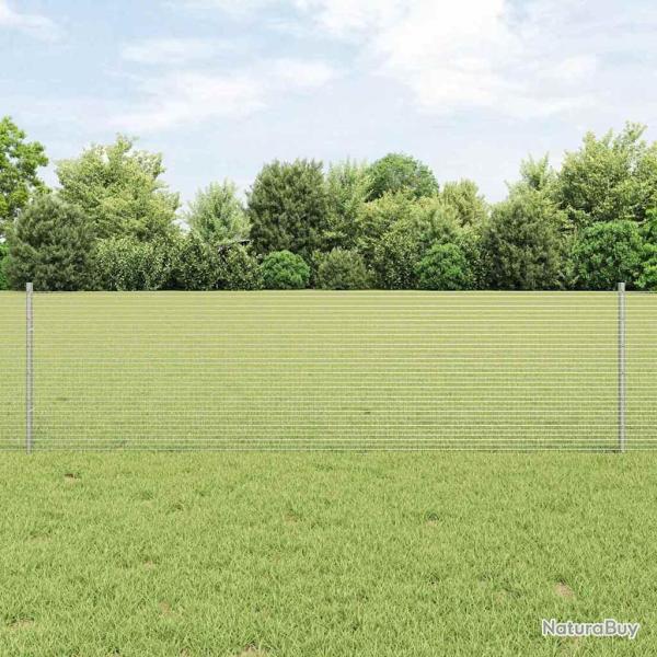 Cl�ture en fil soud� avec poteaux 10 x 0,6 m Acier galvanis�