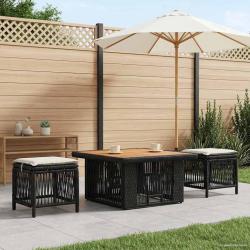 Ensemble de salle &agrave; manger pour jardin 3 pcs Beige et cr&egrave;me