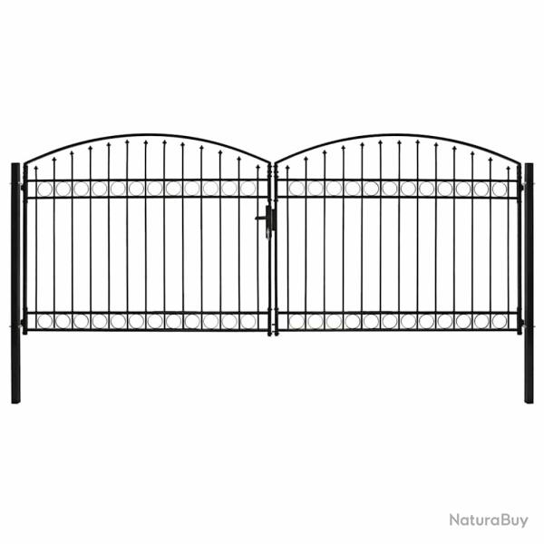Portail de cl�ture ASSEN � double porte avec arc en acier 400x175 cm