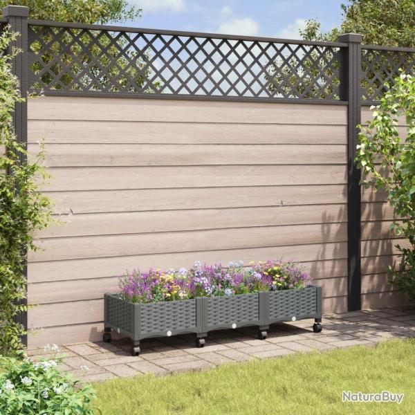 Jardini�re avec Roues Gris clair 120 x 40 x 33 cm PP