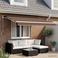 Auvent r&eacute;tractable Taupe 300 x 250 cm Polyester et Aluminium