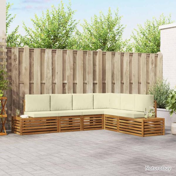 Ensemble de canap�s d'ext�rieur avec coussin Naturel et Cr�me