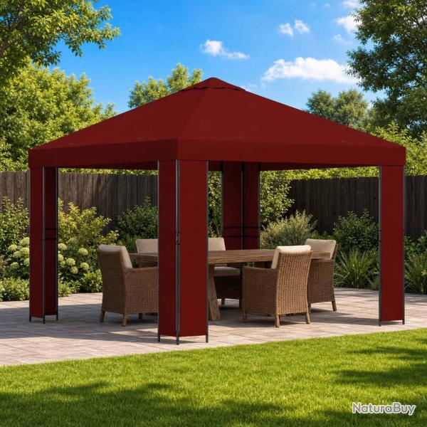 Pavillon 3 x 3 m Bordeaux Polyester et Acier 190 gsm