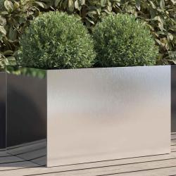 Jardini&egrave;re argent&eacute; 62x40x39 cm acier inoxydable