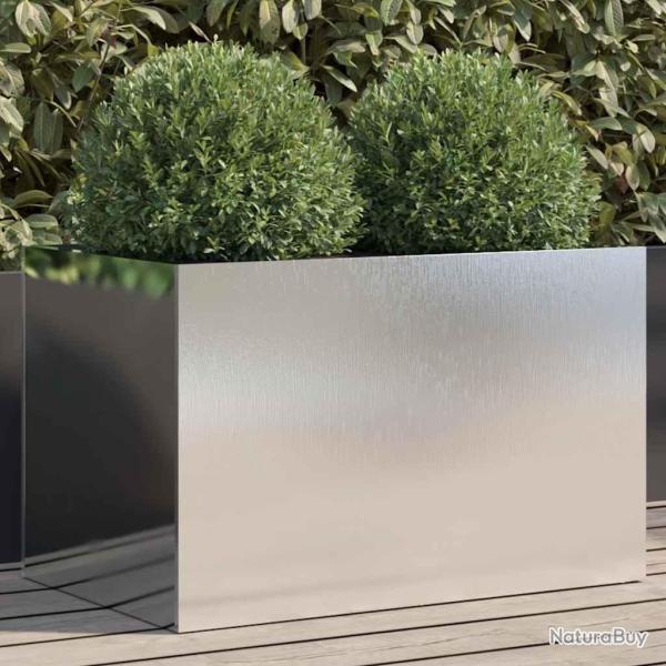 Jardini�re argent� 62x40x39 cm acier inoxydable