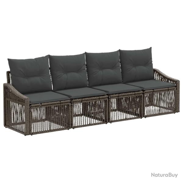 Ensemble de canap� de jardin 4 pcs Gris polyrotin