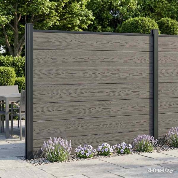 Panneau de cl�ture WPC et Aluminium Gris