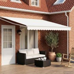 Auvent r&eacute;tractable &eacute;lectrique Blanc 4 &times; 3 m