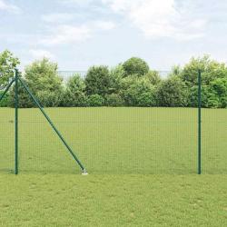 Cl&ocirc;ture en fil soud&eacute; avec pointes 10 x 1,5 m Vert Maille