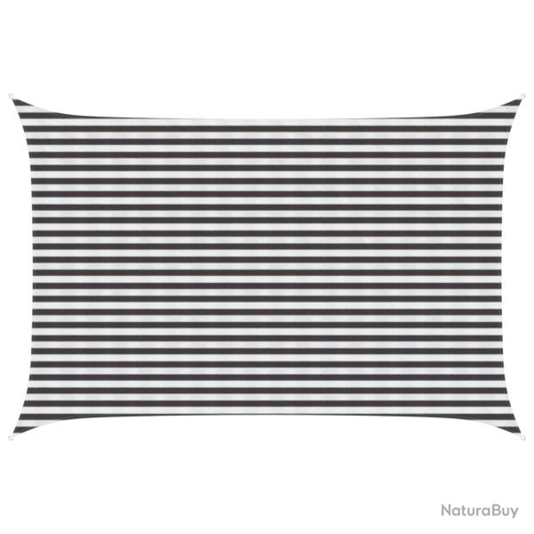 Voile d'ombre Anthracite et blanc 3 x 5 m HDPE