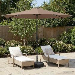 Parasol de jardin avec lumi&egrave;res LED et base 300 x 300 cm