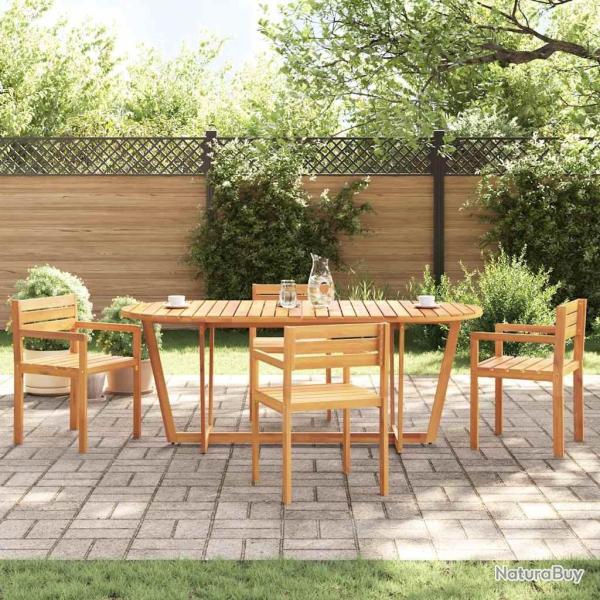 Table de jardin ovale 200x90x75 cm en bois d'acacia massif