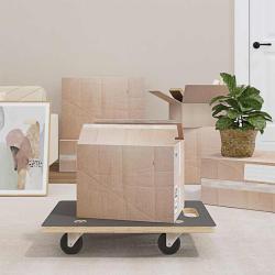 Chariot de Transport 6 pcs Gris Contreplaqu&eacute;