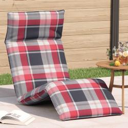 Transat pliant &agrave; carreaux rouges 175 x 54 x 8,5 cm tissu Oxford