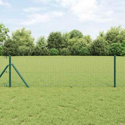 Cl&ocirc;ture en fils soud&eacute;s pour fixation au sol 25 x 0,5 m Vert
