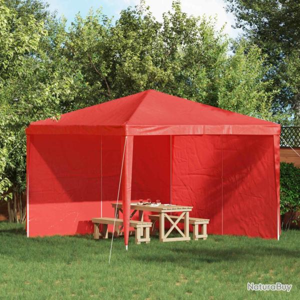 Mur de tente de f�te 2 pcs Rouge 300 x 195 cm PE et acier