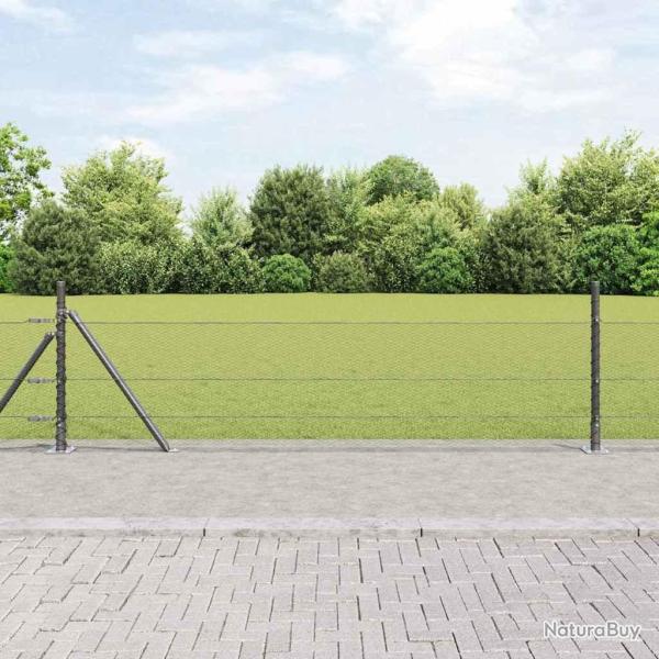 Cl�ture hexagonale avec base en b�ton 10 x 0,5 m Gris Maille