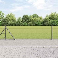 Cl&ocirc;ture hexagonale avec base en b&eacute;ton 10 x 0,5 m Gris Maille