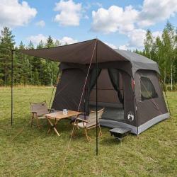 Tente familiale Marron Gris 380 x 260 x 190 cm Polyester