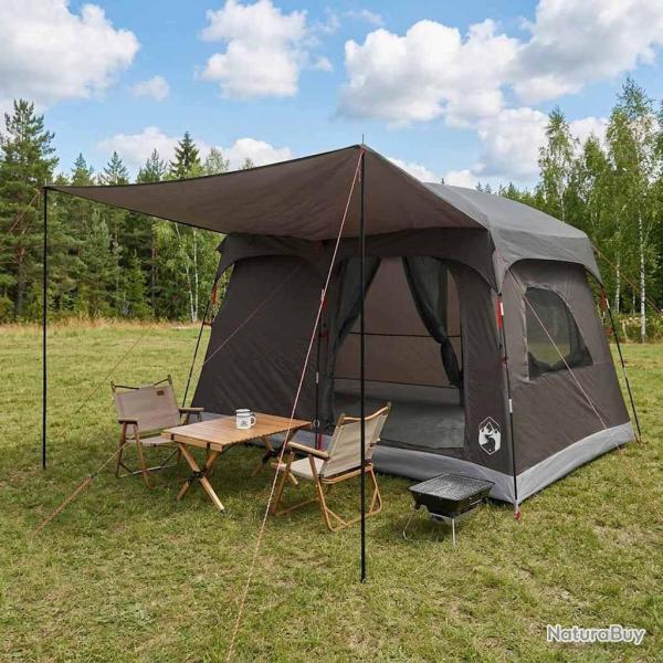 Tente familiale Marron Gris 380 x 260 x 190 cm Polyester