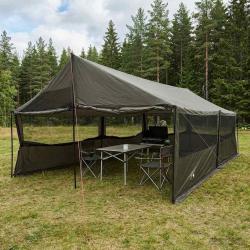 Tente familiale avec toit Marron gris 600 x 400 x 268 cm