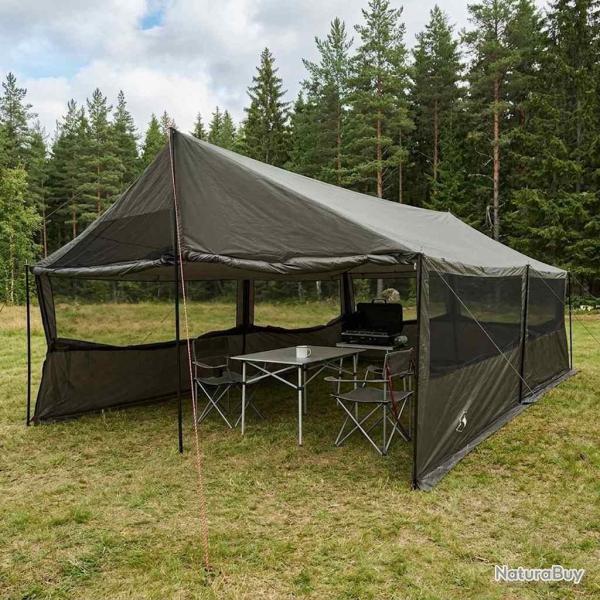 Tente familiale avec toit Marron gris 600 x 400 x 268 cm