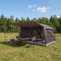 Tente familiale avec toit Marron Gris 420 x 305 x 200 cm