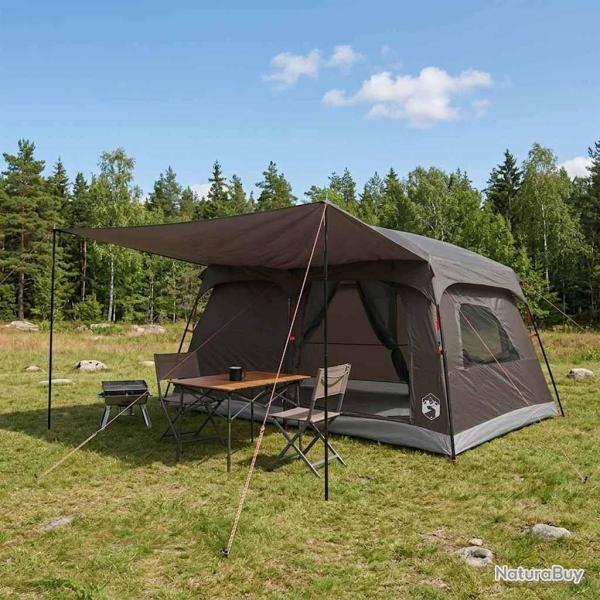 Tente familiale avec toit Marron Gris 420 x 305 x 200 cm