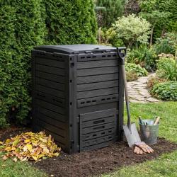 Composteur de jardin Noir 59,5 x 60 x 81,5 cm 280 l 100% PP