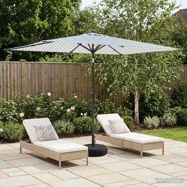 Parasol de jardin avec lumi�res LED et base 200 x 300 cm