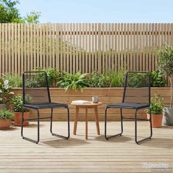 Chaises de jardin 2 pcs Noir 48 x 55 x 89,5 cm Rotin