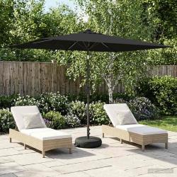 Parasol de jardin avec lumi&egrave;res LED et base 200 x 300 cm