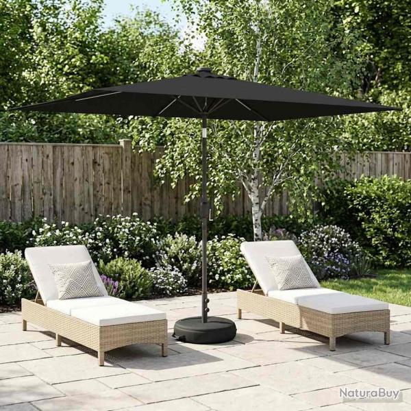 Parasol de jardin avec lumi�res LED et base 200 x 300 cm