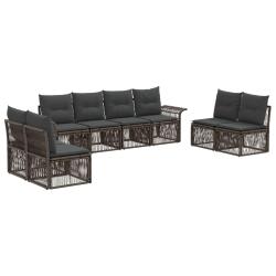 Ensemble de canap&eacute; de jardin 8 pcs Gris polyrotin
