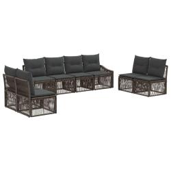 Ensemble de canap&eacute; de jardin 8 pcs Gris polyrotin