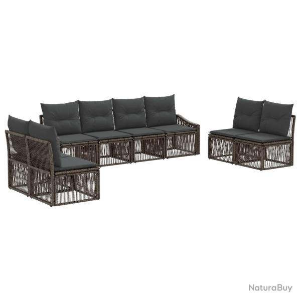 Ensemble de canap� de jardin 8 pcs Gris polyrotin