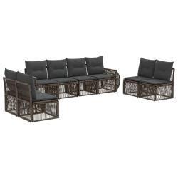 Ensemble de canap&eacute; de jardin 8 pcs Gris et Gris fonc&eacute; polyrotin