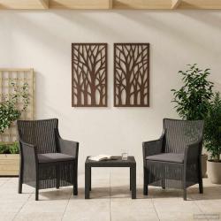 Ensemble salon avec coussin 3 pcs Anthracite PP