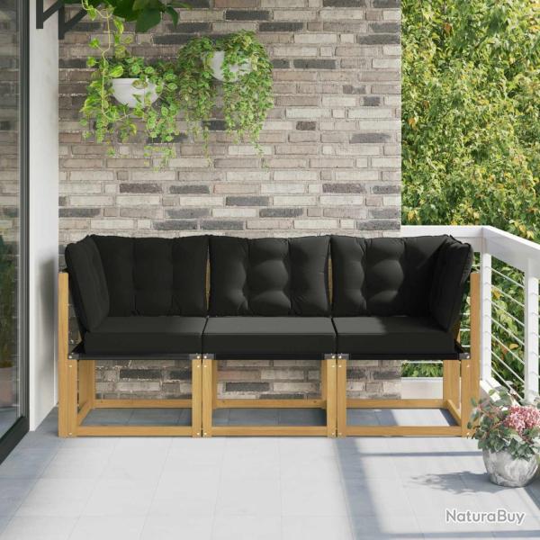 Canap� d'ext�rieur milieu et coin avec coussin 3 Pi�ce Blanc