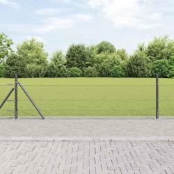 Cl&ocirc;ture hexagonale avec base en b&eacute;ton 50 x 0,5 m Gris Maille