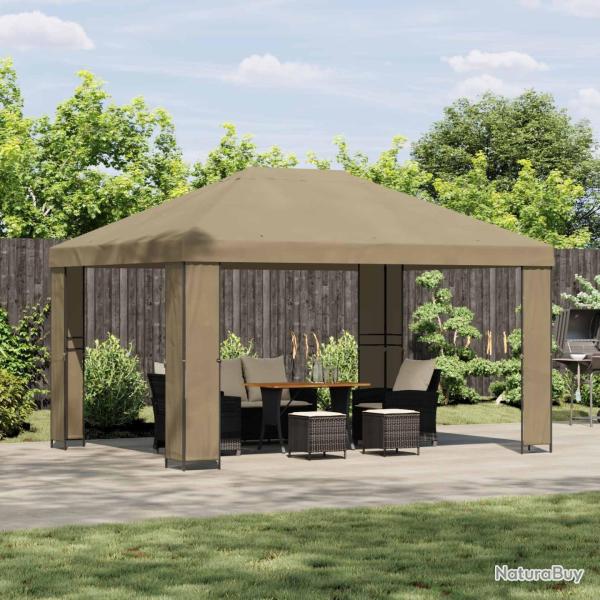 Pavillon 4 � 3 m Beige Polyester et Acier 190 gsm