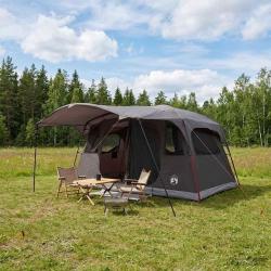 Tente tunnel Marron Gris 427 x 305 x 205 cm Polyester et Acier