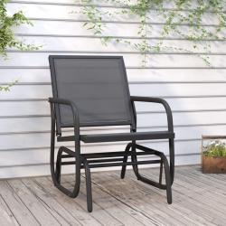Chaise oscillante de jardin noir 61x76x87 cm textil&egrave;ne/acier