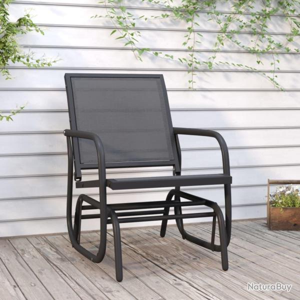 Chaise oscillante de jardin noir 61x76x87 cm textil�ne/acier