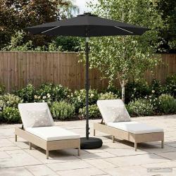 Parasol de jardin avec lumi&egrave;res LED et base 230 x 230 cm