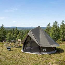 Tente Tipi Marron Gris 250 x 250 cm Polyester et Acier