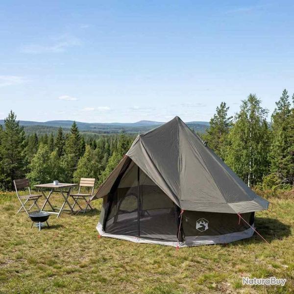 Tente Tipi Marron Gris 250 x 250 cm Polyester et Acier