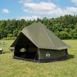 Tente familiale Vert arm&eacute;e 8 personnes Polycoton