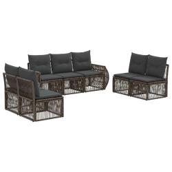 Ensemble de canap&eacute; de jardin 7 pcs Gris et Gris fonc&eacute; polyrotin
